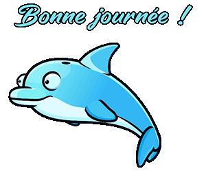 Gif animé bonne journée dauphin